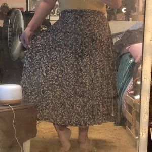 Vintage Floral Button Down Skirt